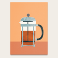 French Press Coffee Poster — Minimalist Kitchen Art Print