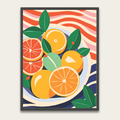 Citrus Pop Framed Poster — Vibrant Orange Fruit Wall Art