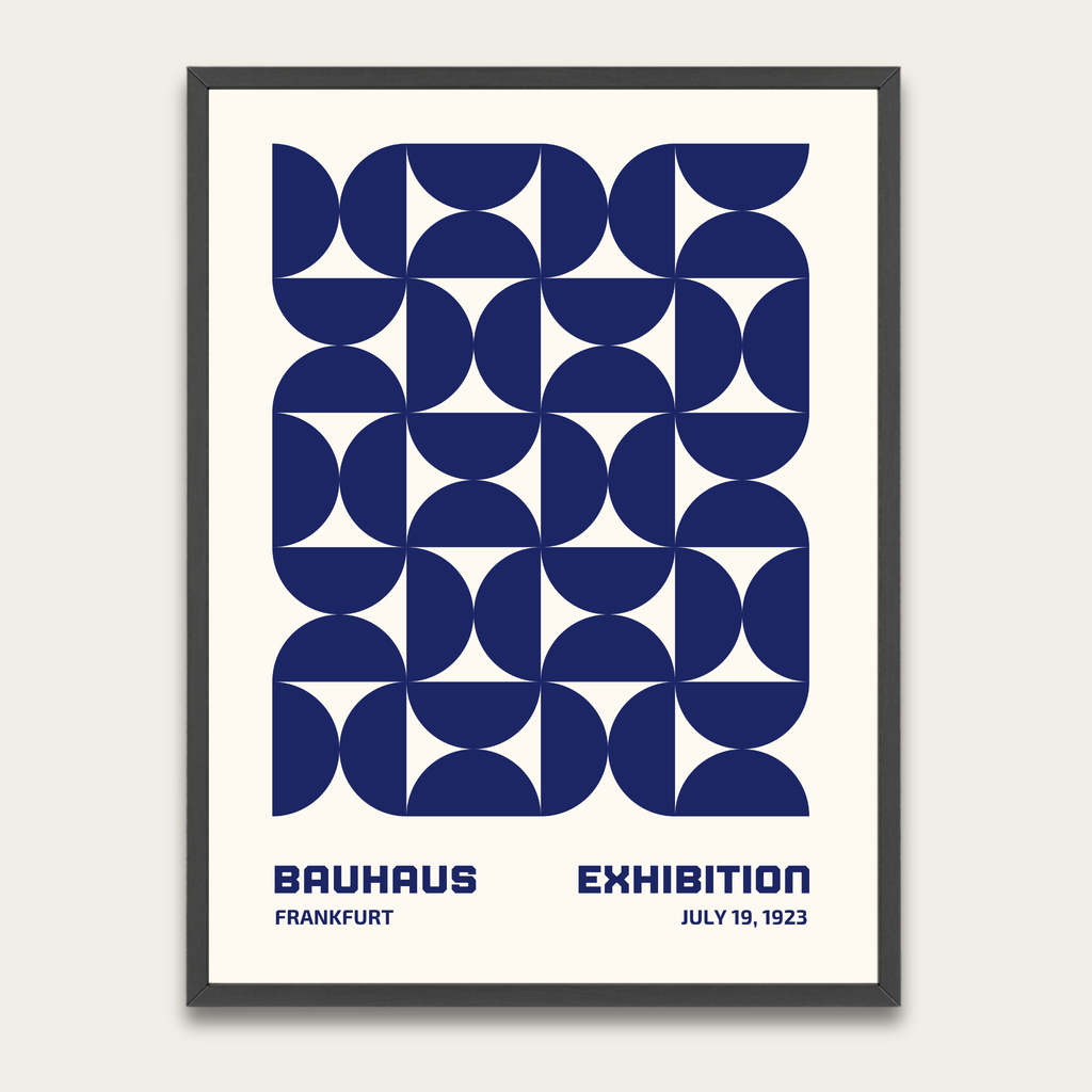 Bauhaus Blue Exhibition Poster — Framed Wall Art