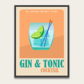 Gin & Tonic Cocktail Poster