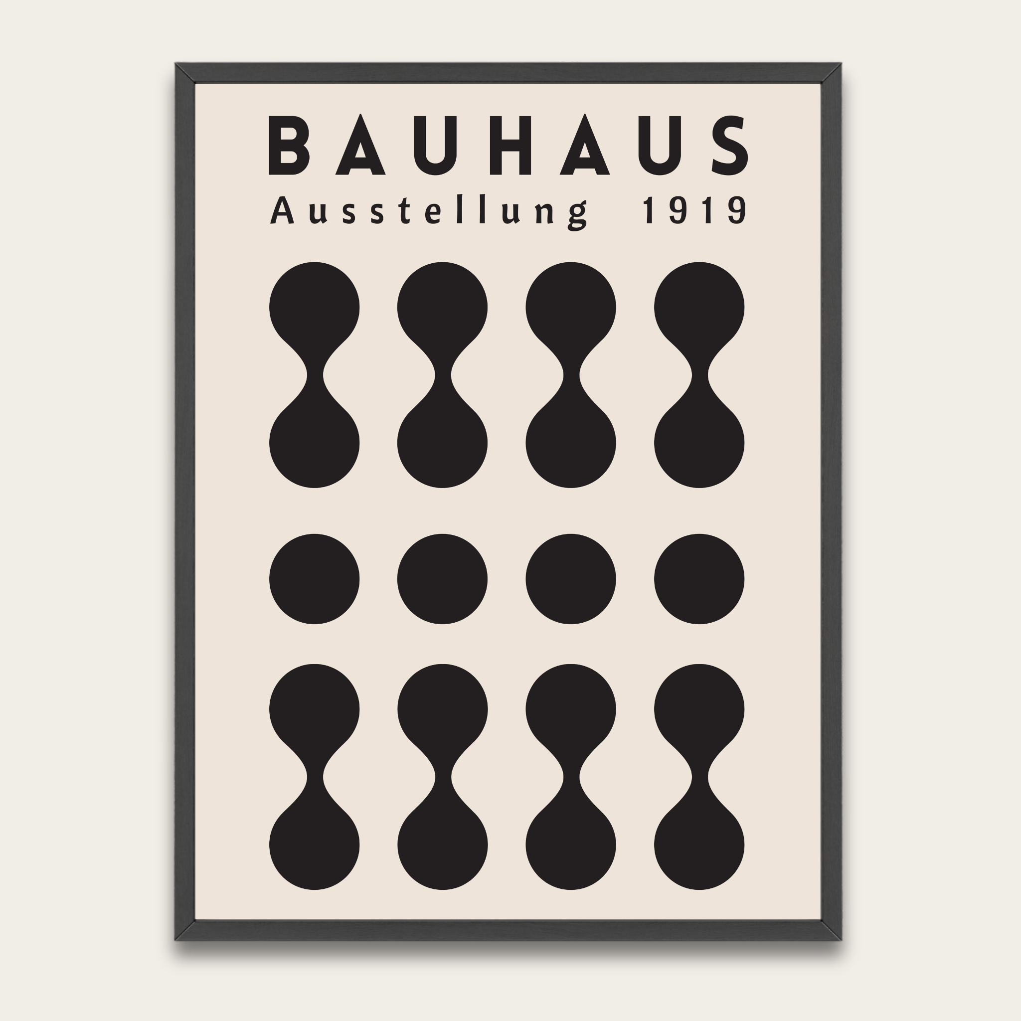 Poster van de Bauhaus-tentoonstelling van 1919 — Ingelijste modernistische kunstprint