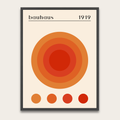 Bauhaus 1919 Geometric Art Poster with Wooden Frame