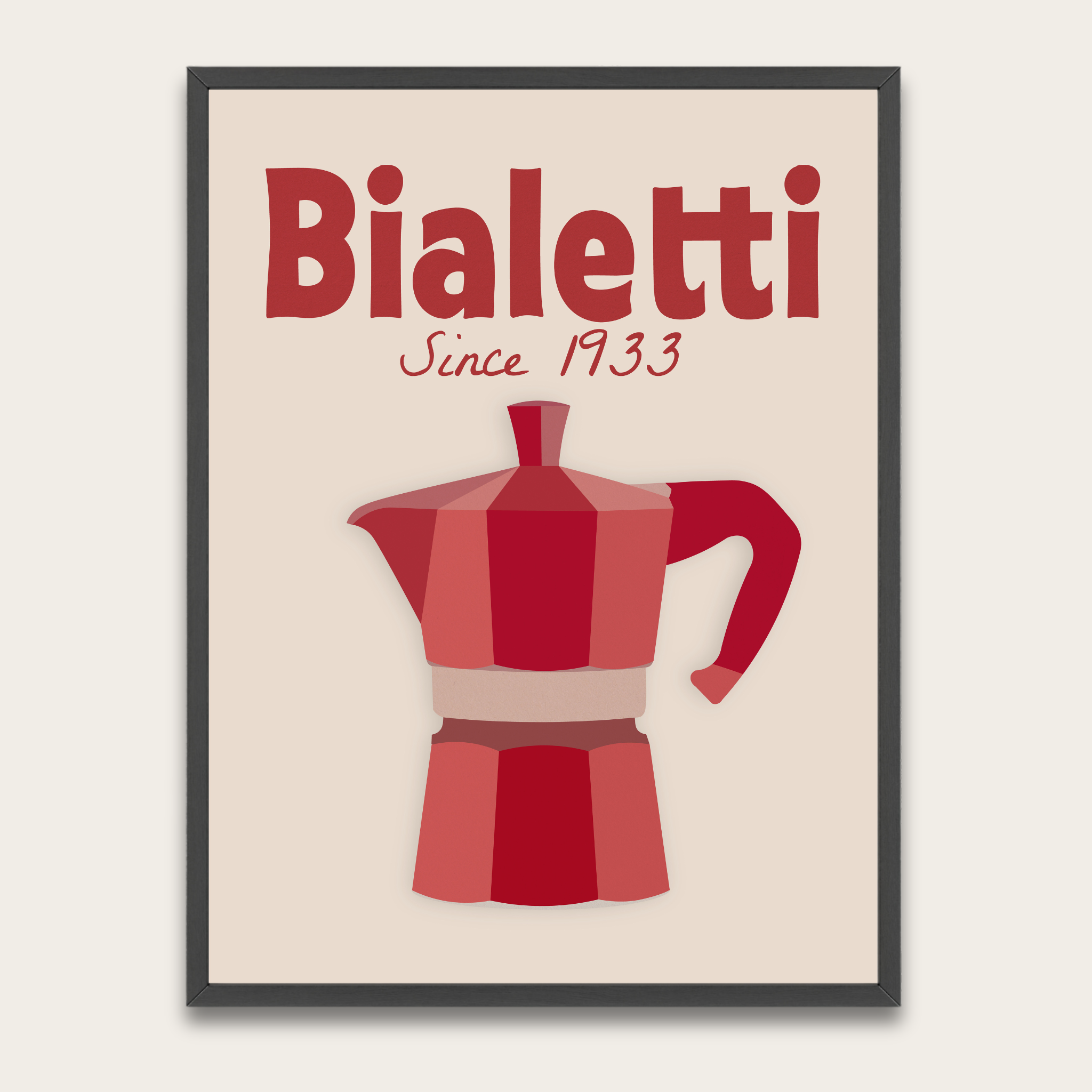Bialetti Moka Pot Poster — Framed Coffee Kitchen Wall Art