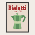 Bialetti Moka Pot Poster — Framed Vintage Coffee Print