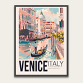 Venice Italy Vintage Travel Poster — Framed Art Print