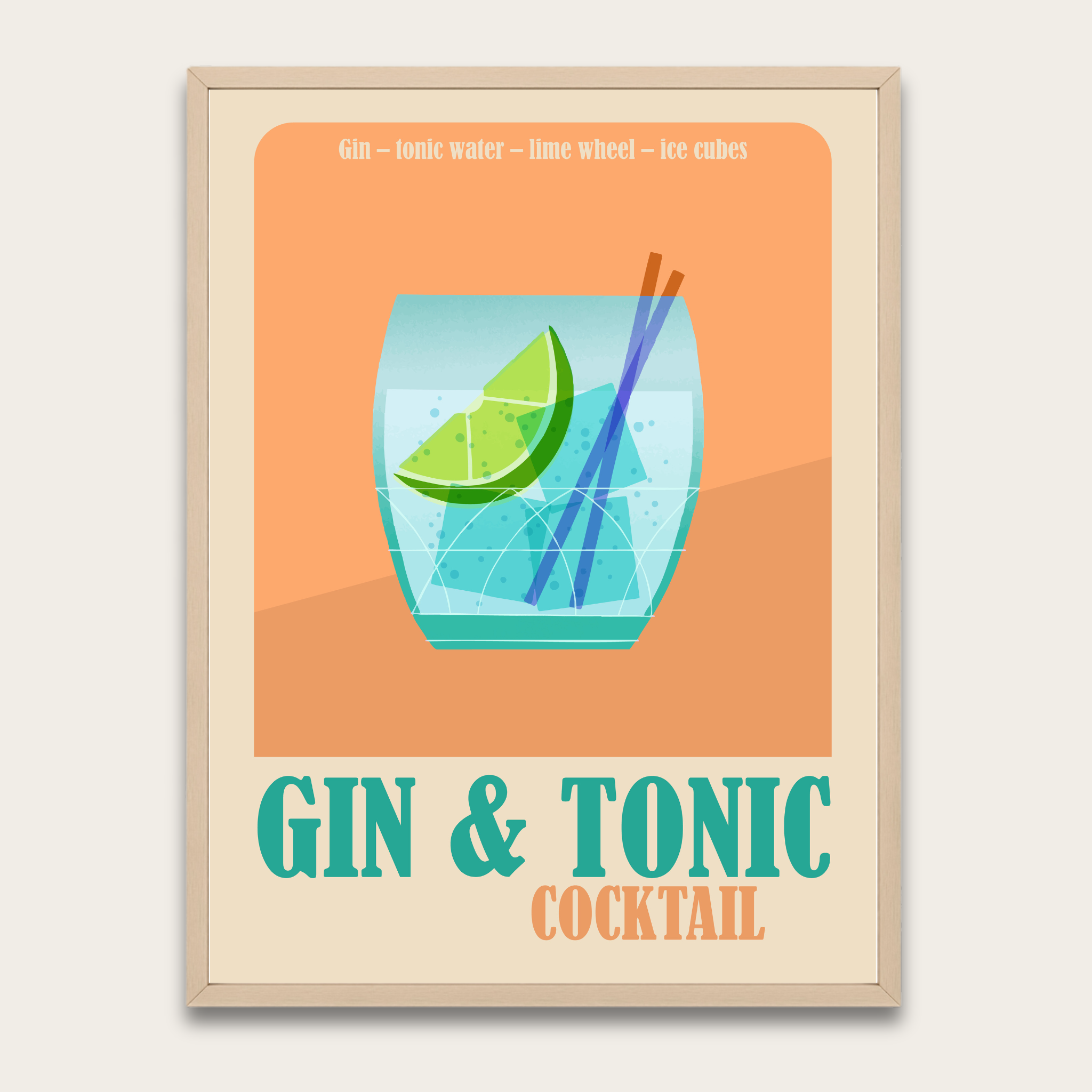 Gin & Tonic Cocktail Poster