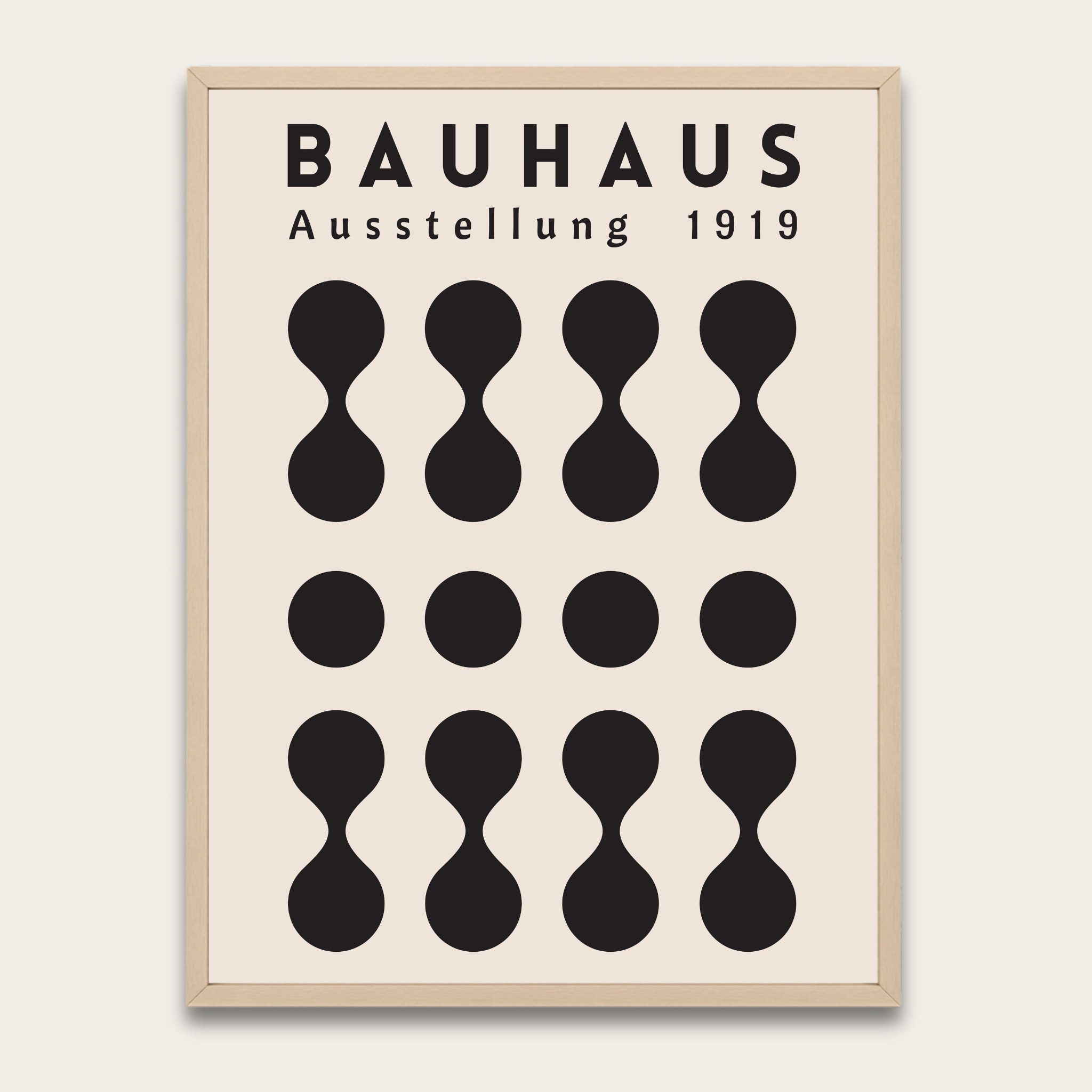 Poster van de Bauhaus-tentoonstelling van 1919 — Ingelijste modernistische kunstprint