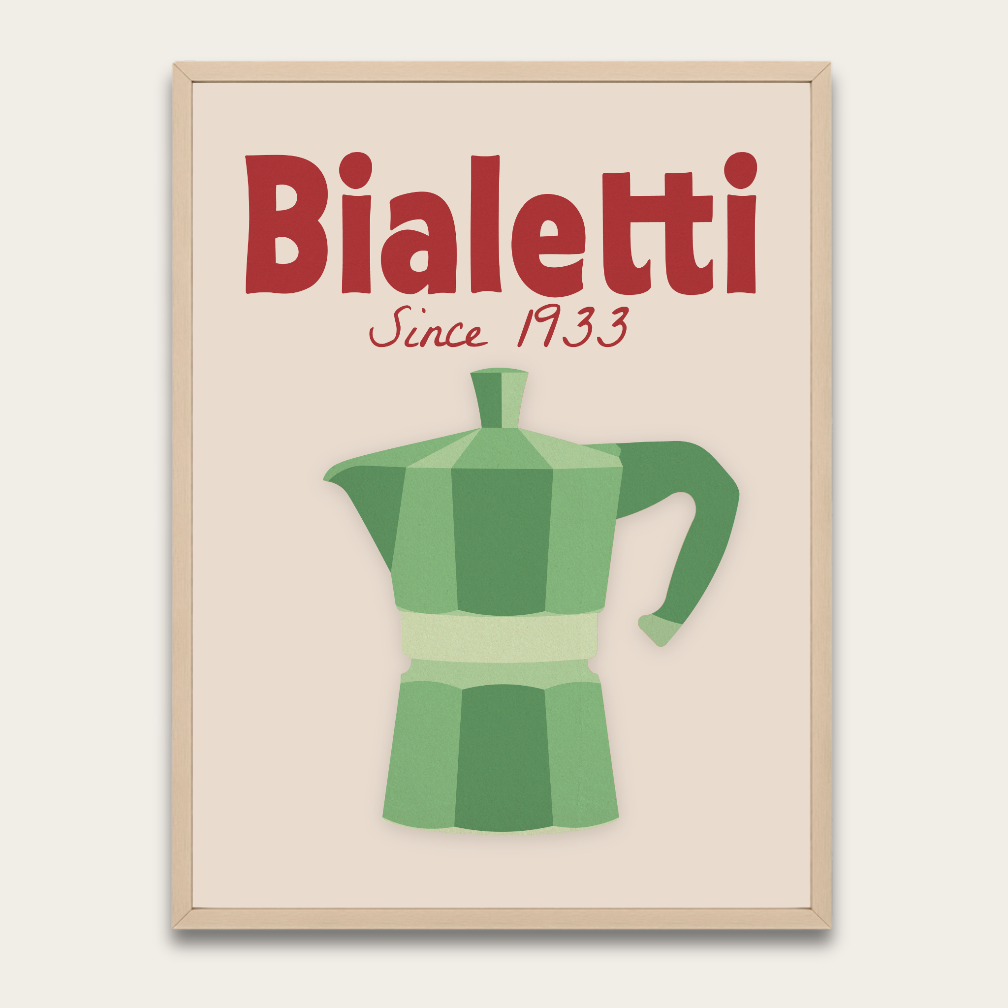 Bialetti Moka Pot Poster — Framed Vintage Coffee Print