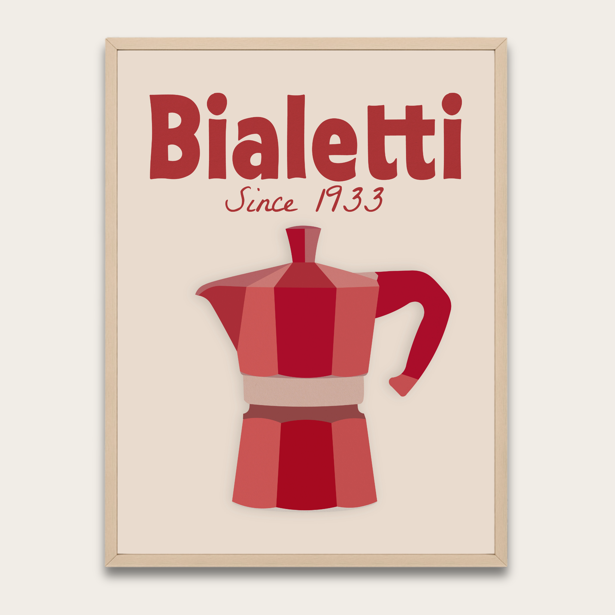 Bialetti Moka Pot Poster — Framed Coffee Kitchen Wall Art
