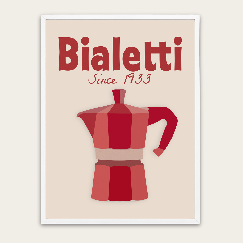 Bialetti Moka Pot Poster — Framed Coffee Kitchen Wall Art