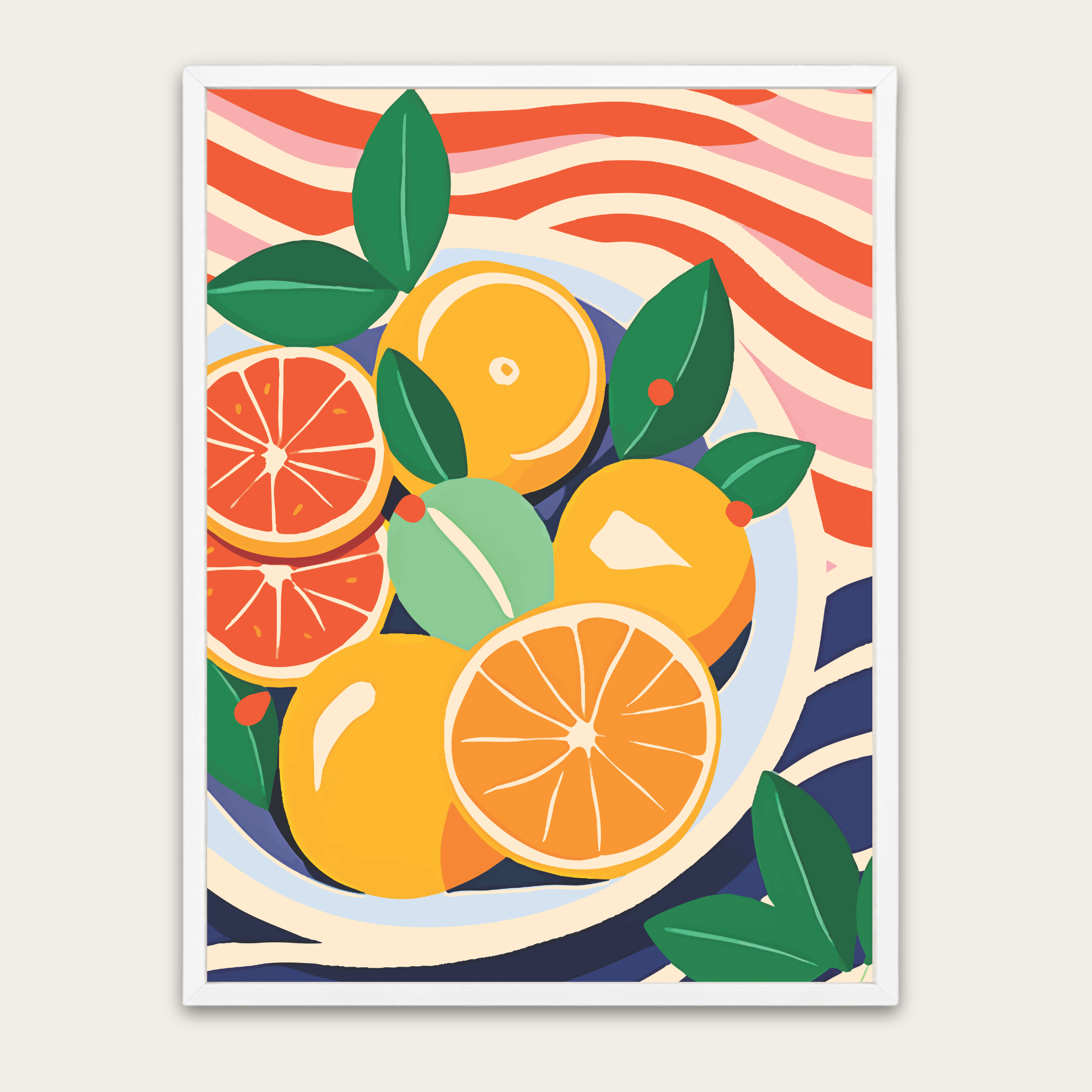 Citrus Pop Framed Poster — Vibrant Orange Fruit Wall Art