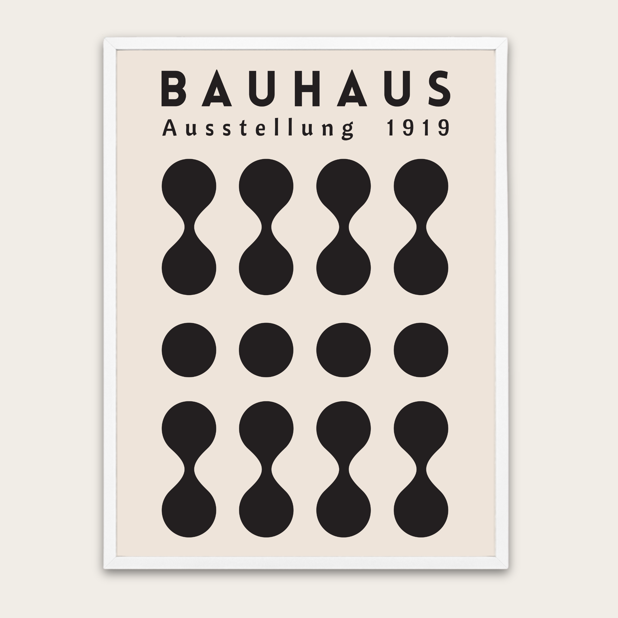 Poster van de Bauhaus-tentoonstelling van 1919 — Ingelijste modernistische kunstprint