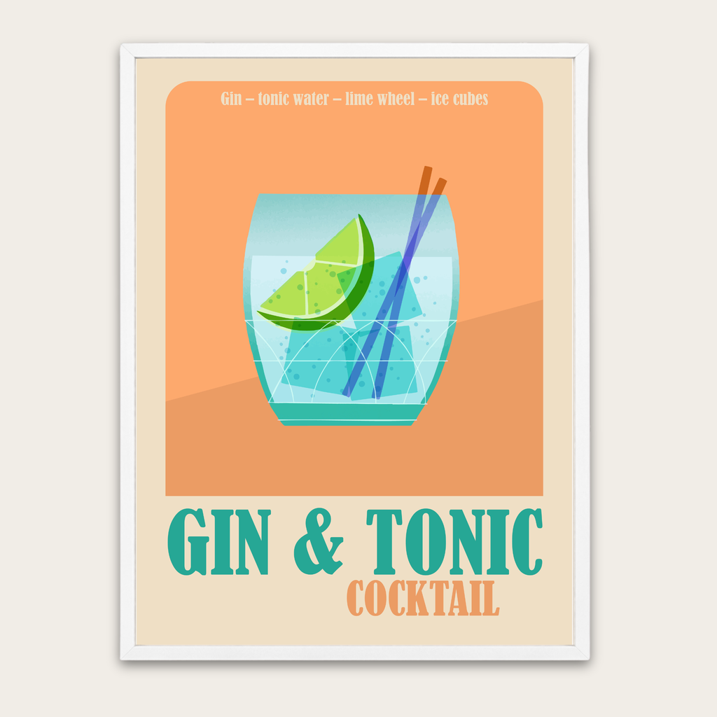 Gin & Tonic Cocktail Poster