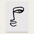 Minimal Line Face Poster — Abstract Monochrome Wall Art