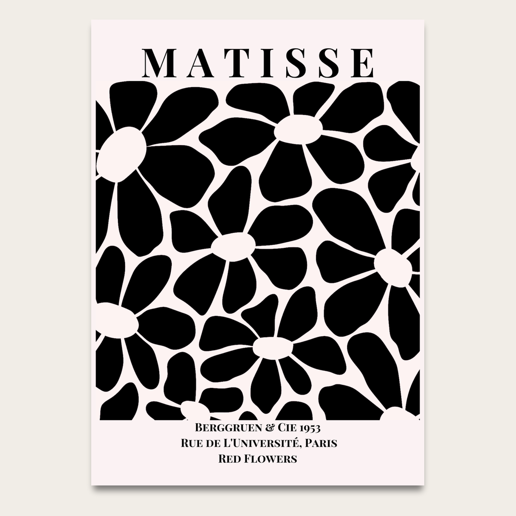 Matisse Black Daisy Art Poster