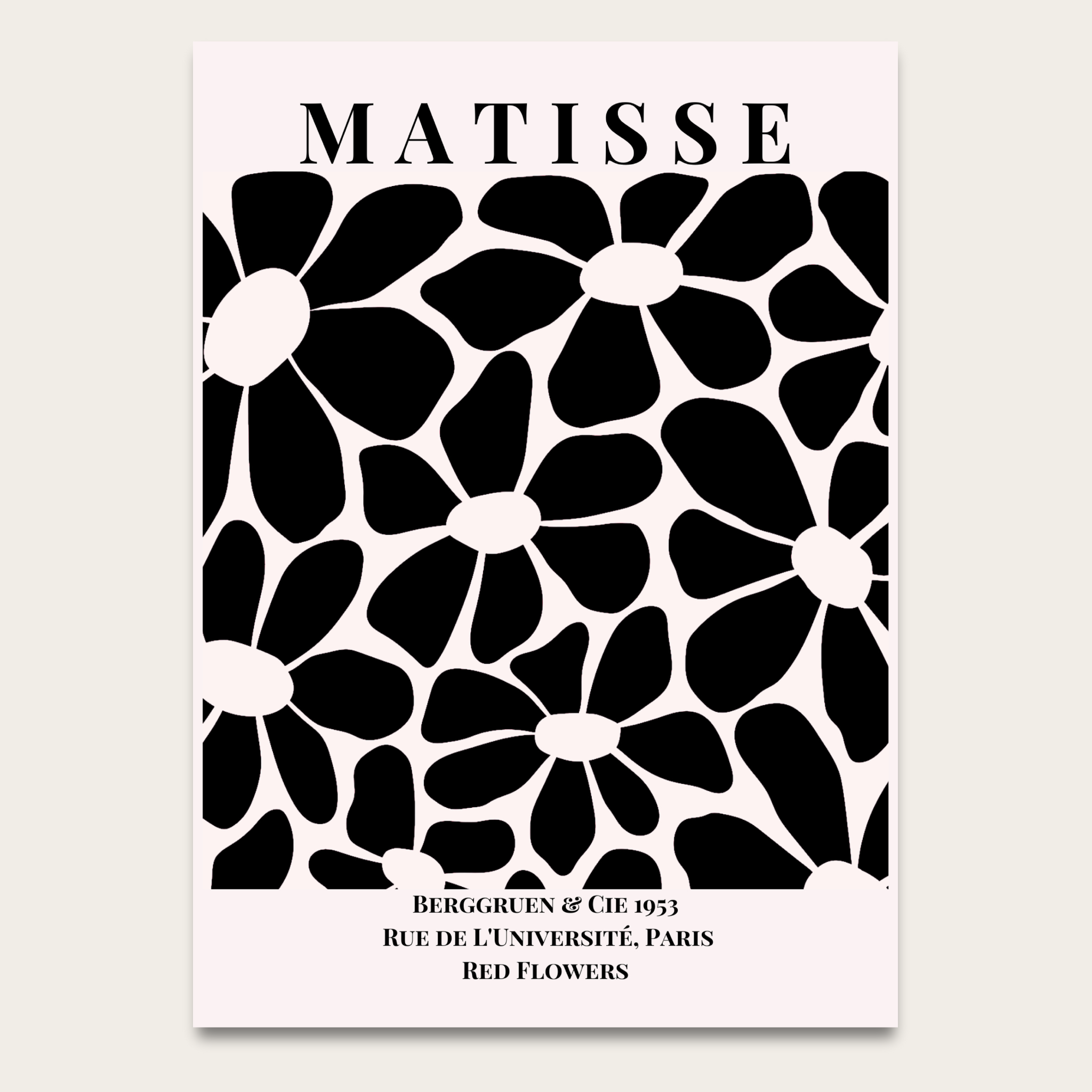 Matisse Black Daisy Art Poster