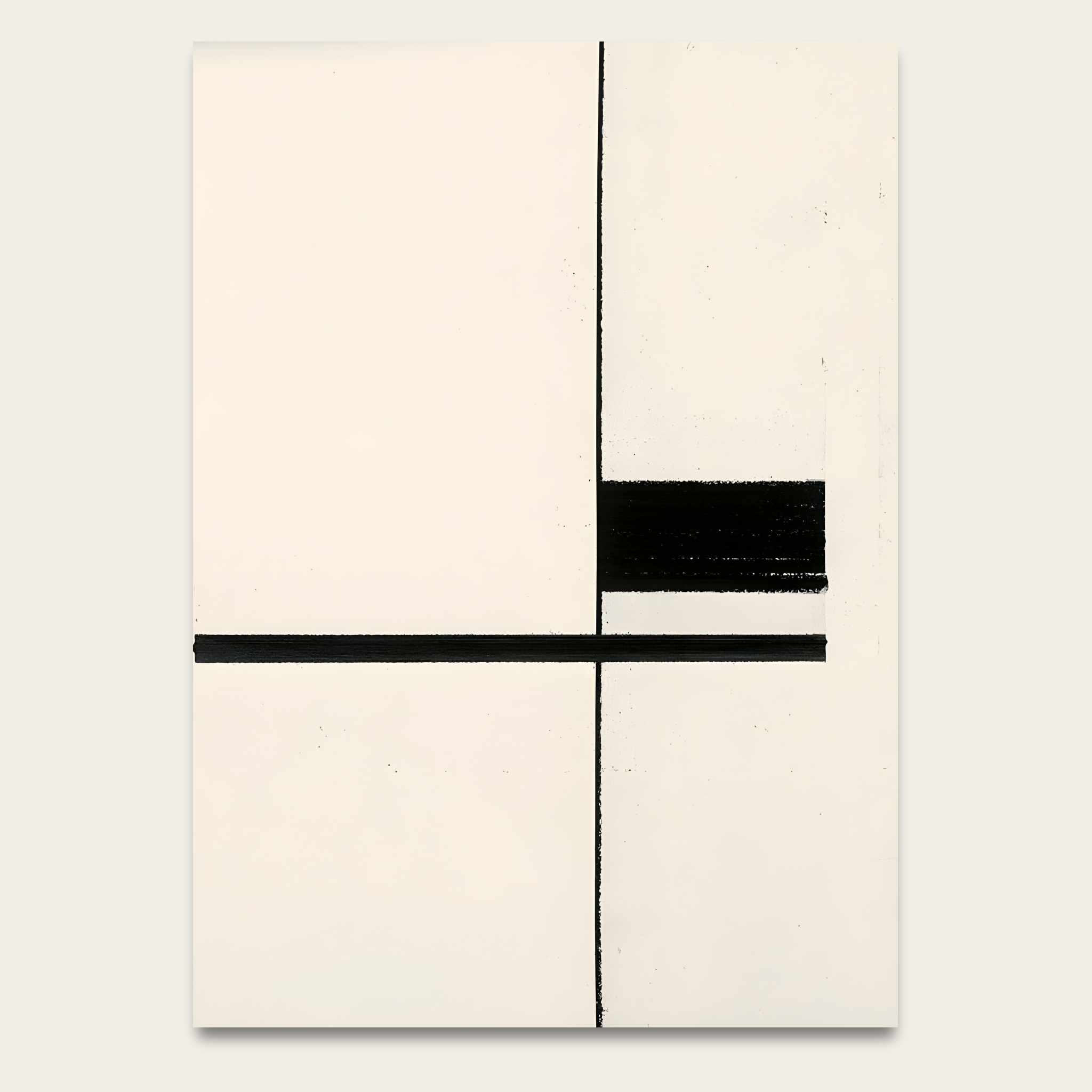 Minimalist Black & White Geometric Poster — Modern Line Art Wall Print