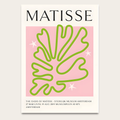 Matisse-Inspired Leaf Art Poster — Pink & Lime Modern Wall Print