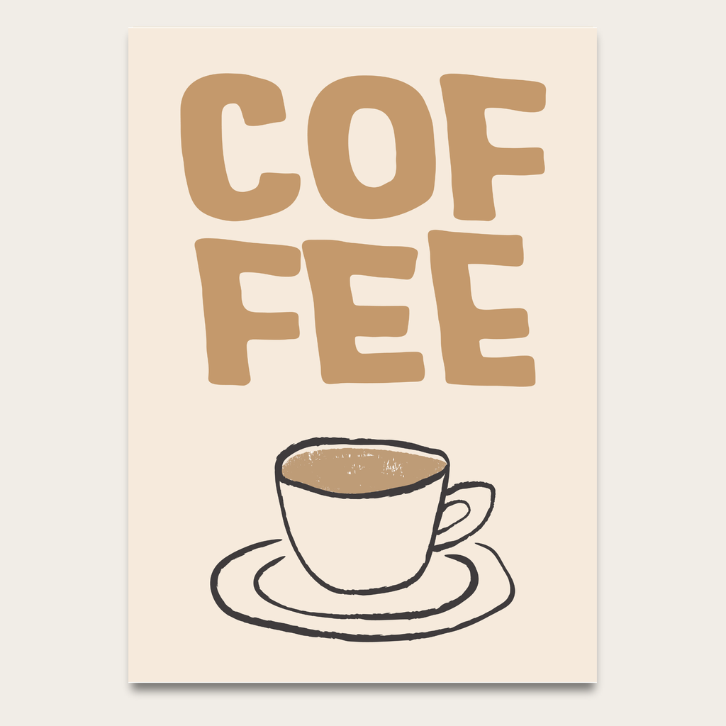 Coffee Poster — Minimal Beige Coffee Cup Wall Art