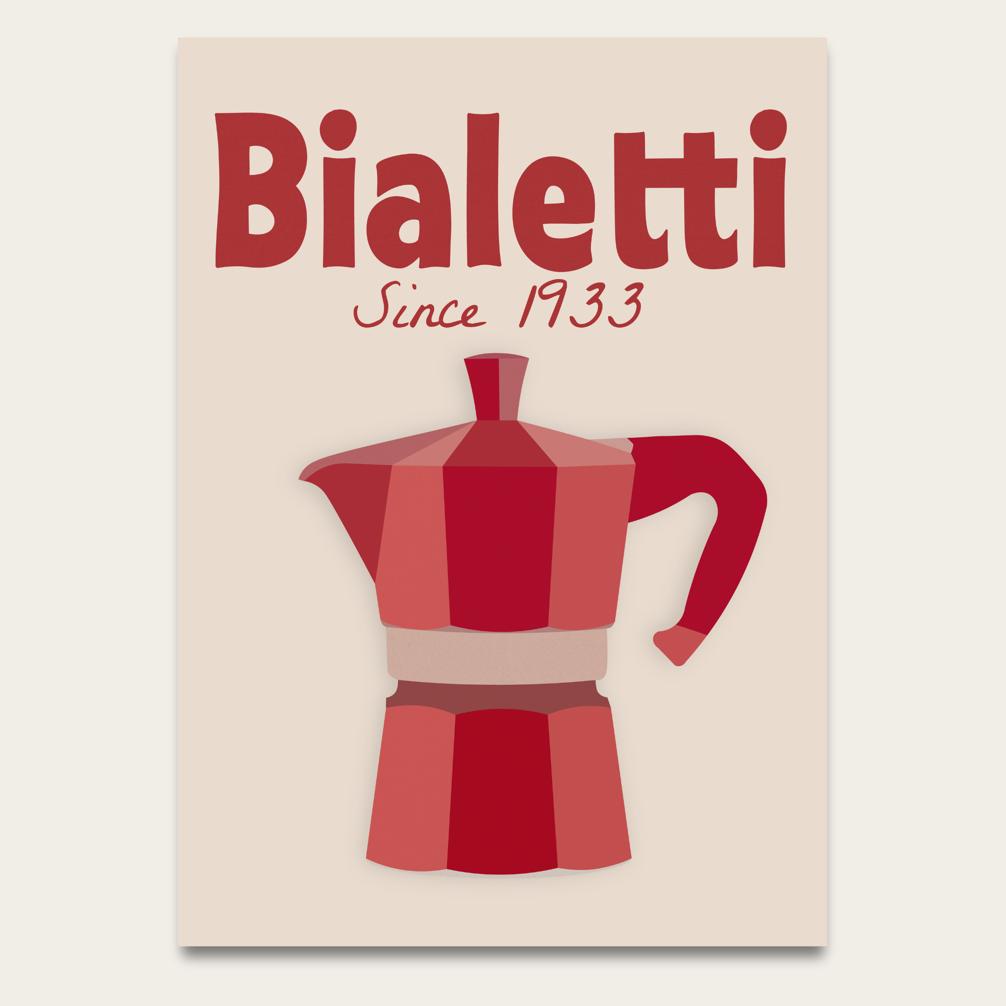Bialetti Moka Pot Poster — Vintage Coffee Kitchen Wall Art (Since 1933)