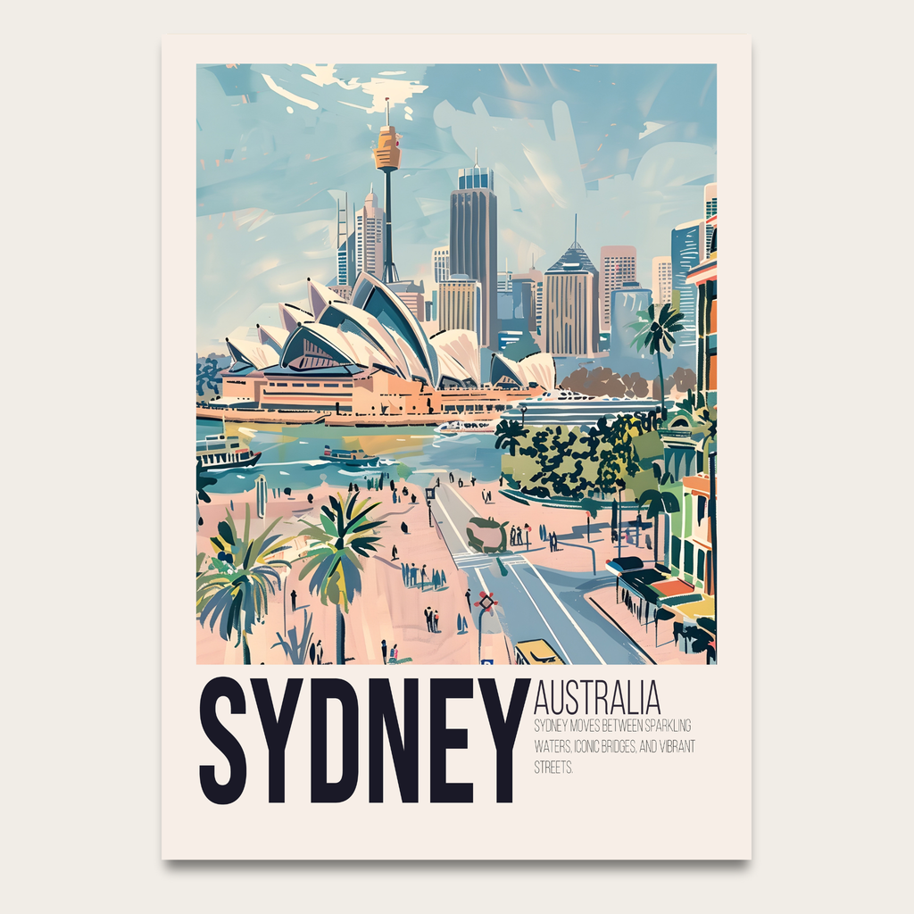 Sydney Travel Poster – Vintage Australia Wall Art Print