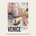Venice Italy Travel Poster — Vintage Gondola Wall Art