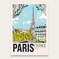 Paris Eiffel Tower Poster – Vintage Travel Art Print