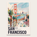 San Francisco Travel Poster Print — Vintage Cityscape Wall Art