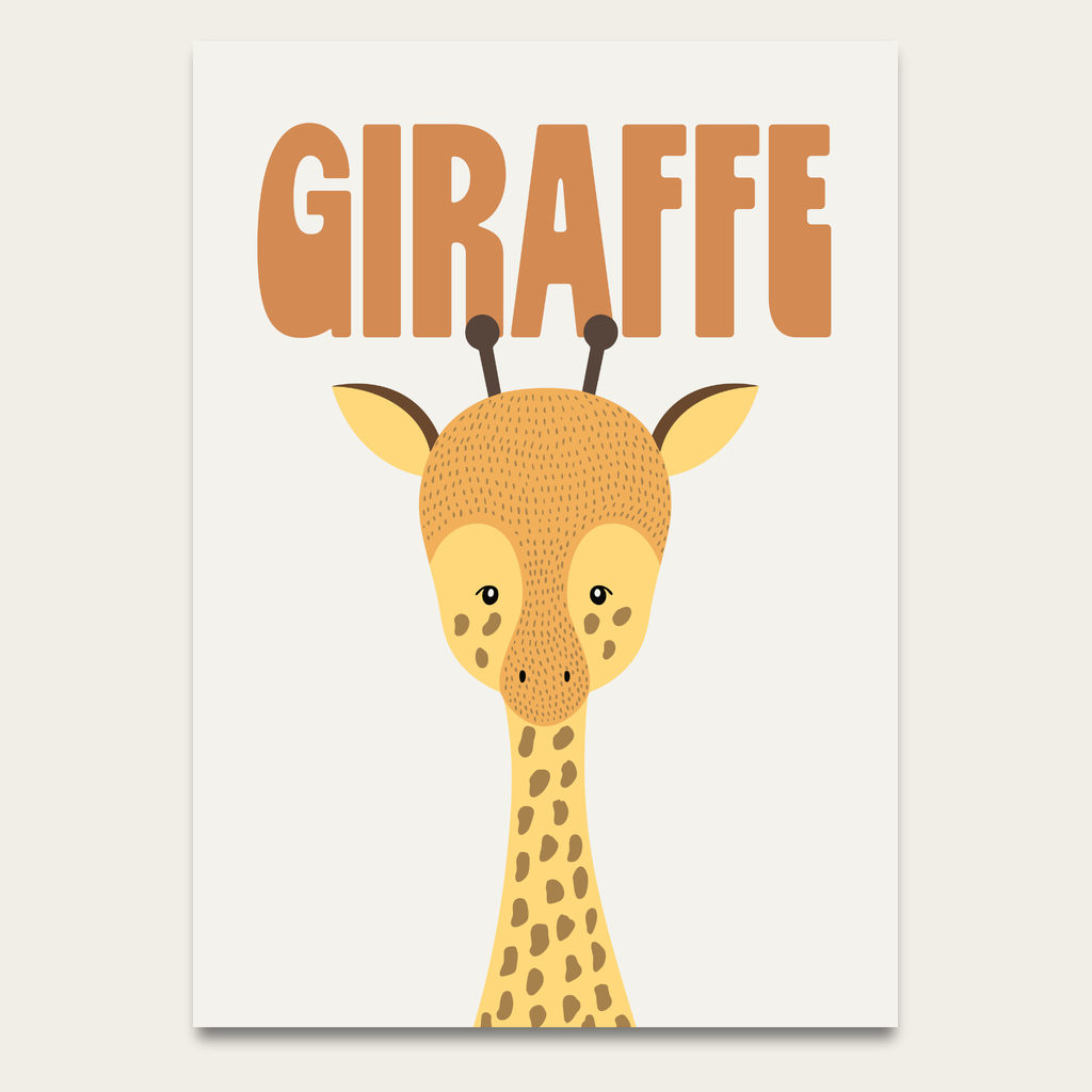 Giraffe Nursery Poster — Cute Retro Animal Wall Art for Kids’ Room