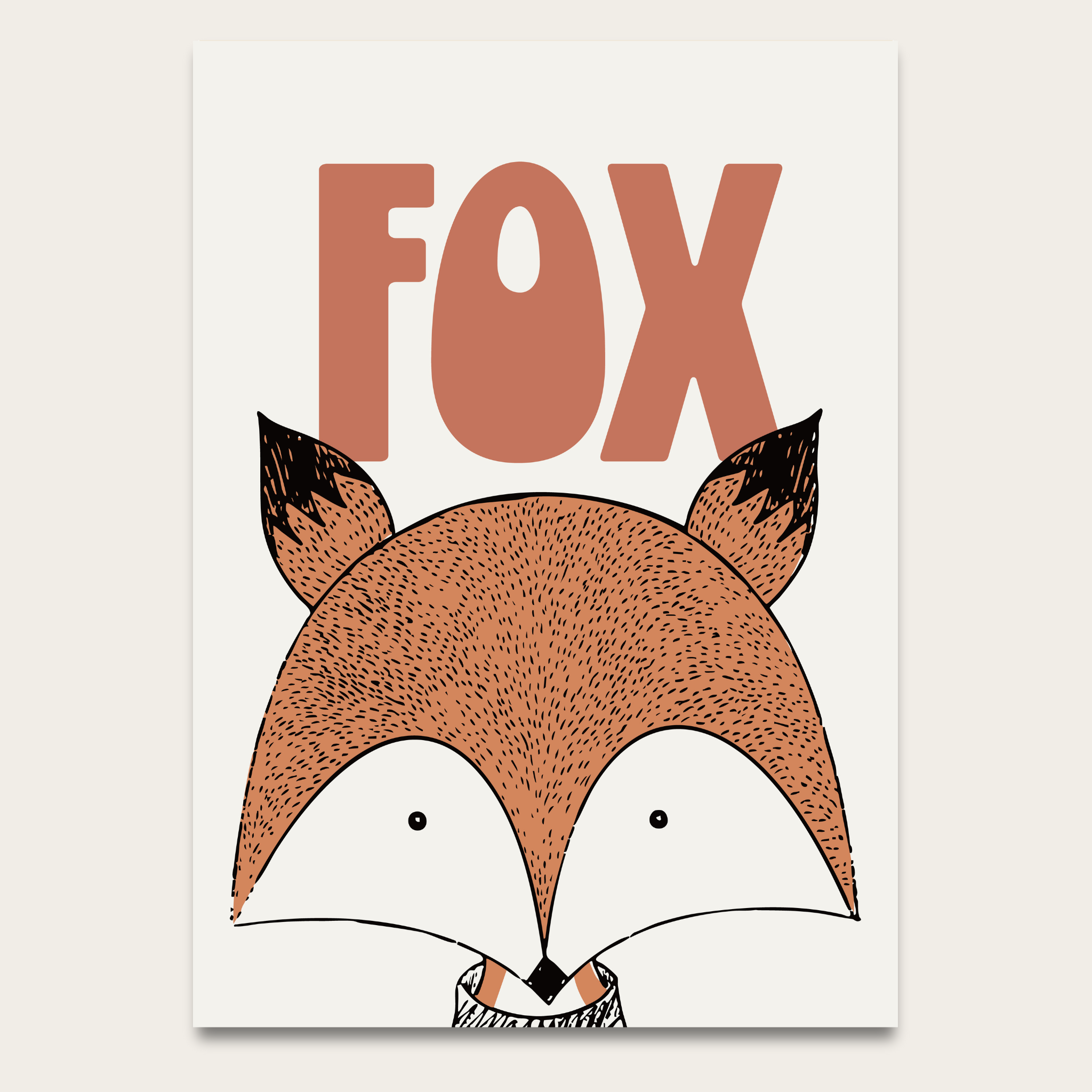 Fox Nursery Poster — Cute Retro Woodland Animal Print for Kids’ Room