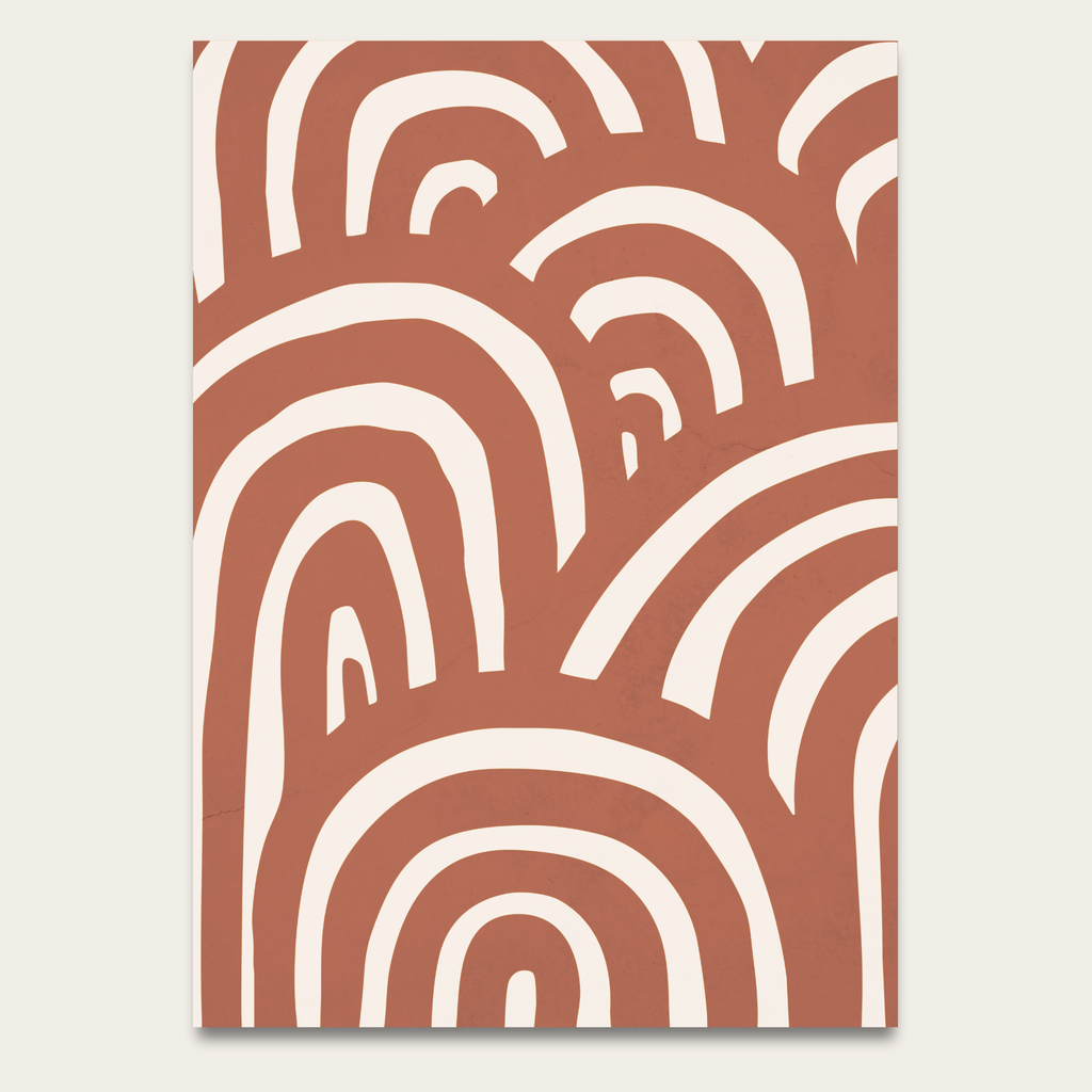 Abstract Terracotta Arches Poster — Minimal Boho Wall Art