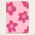 Pink Retro Flower Poster — Bold Floral Wall Art