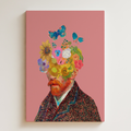 Floral Vincent Portrait Canvas — Surreal Flower Head Wall Art