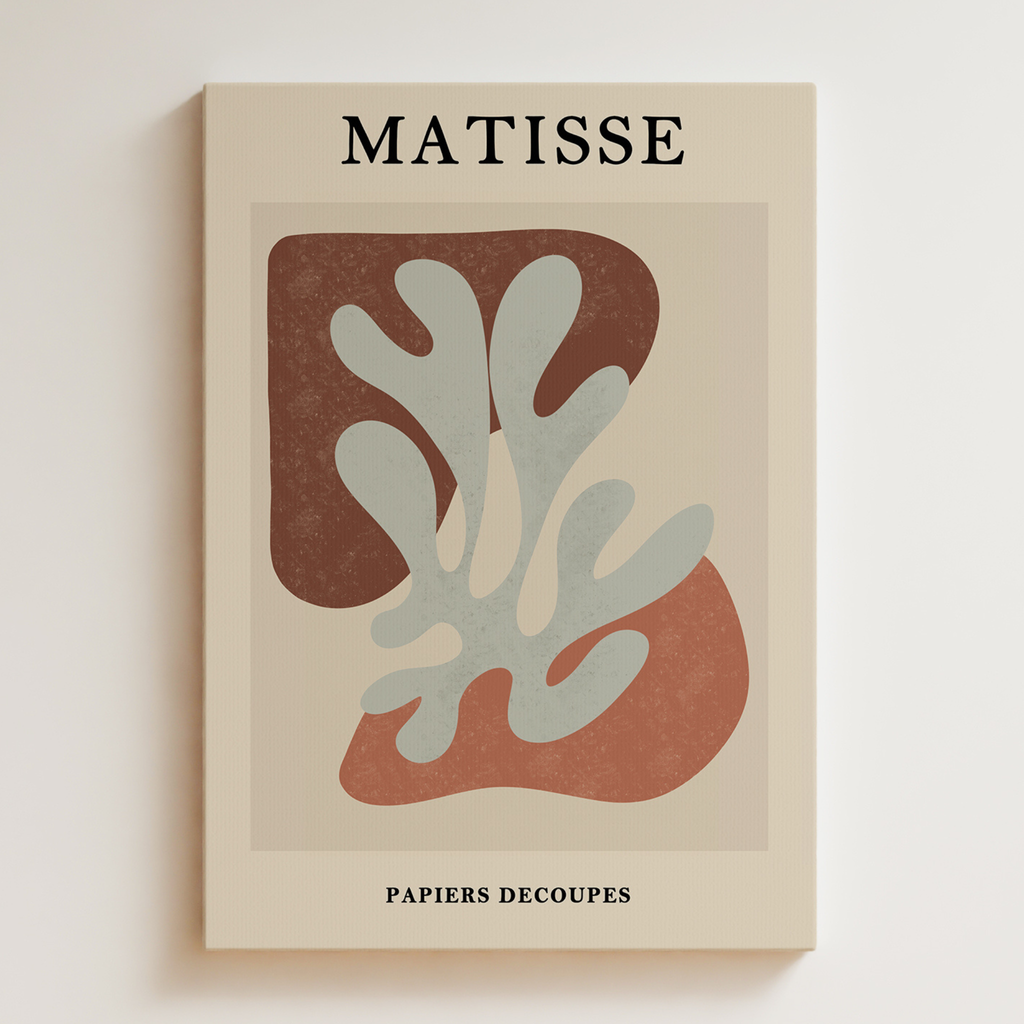 Matisse-Inspired Abstract Canvas Print — Mid-Century Botanical Wall Art, 'Papiers Découpés'