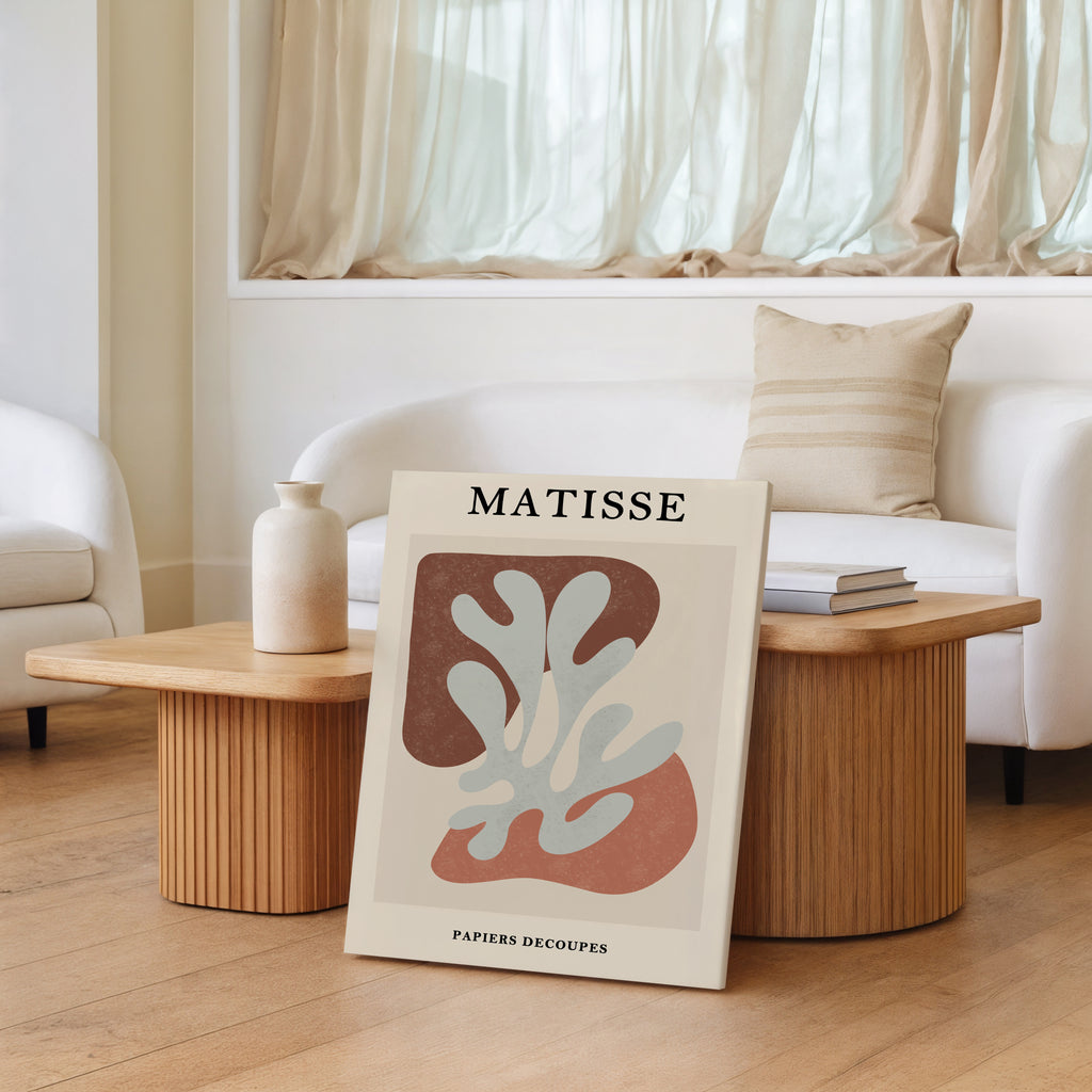 Matisse-Inspired Abstract Canvas Print — Mid-Century Botanical Wall Art, 'Papiers Découpés'