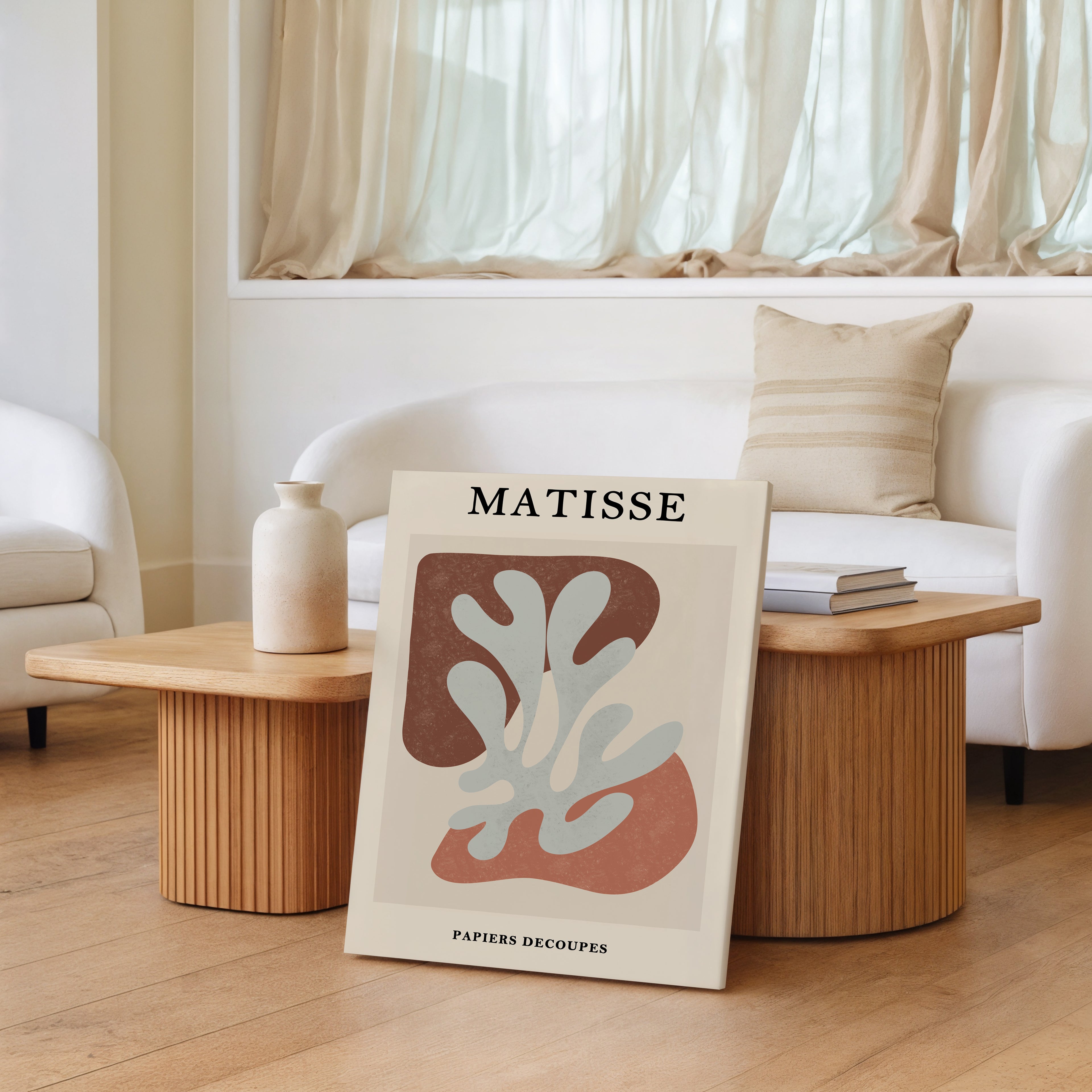 Matisse-Inspired Abstract Canvas Print — Mid-Century Botanical Wall Art, 'Papiers Découpés'