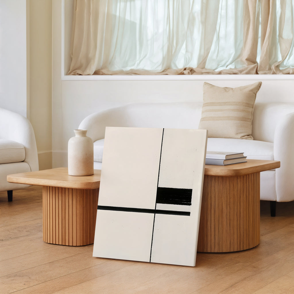 Minimalist Black & White Geometric Canvas