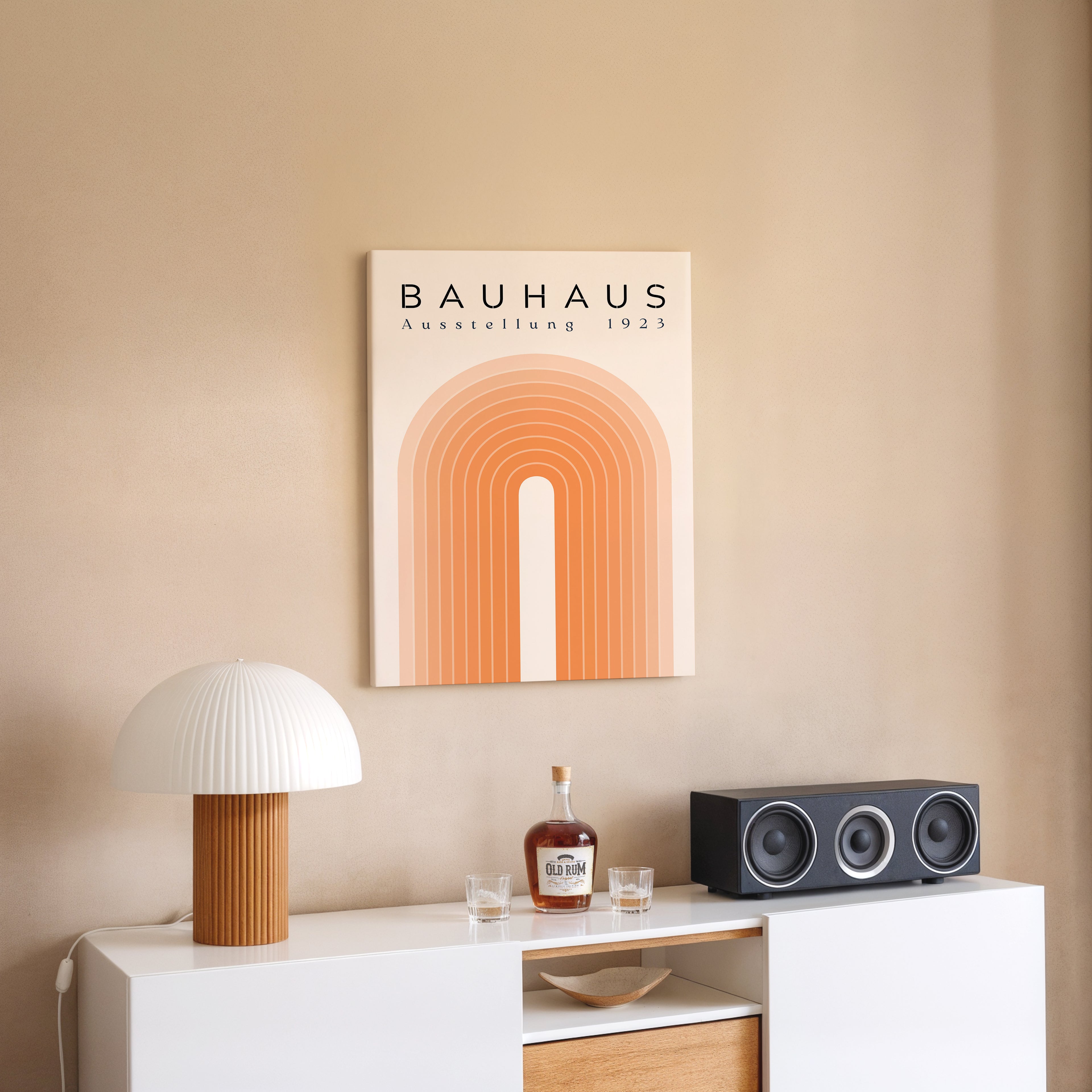 Bauhaus Ausstellung 1923 Orange Arch Matte Canvas Wall Art