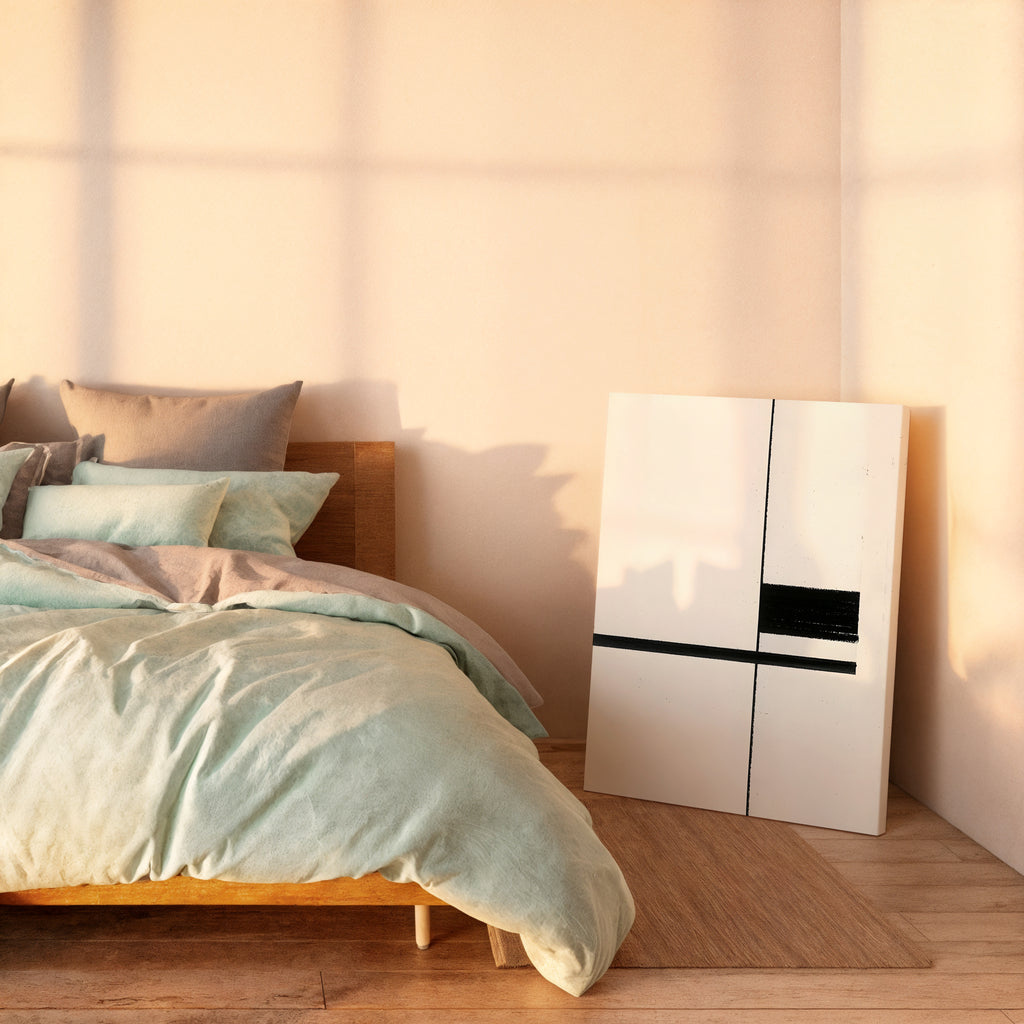 Minimalist Black & White Geometric Canvas