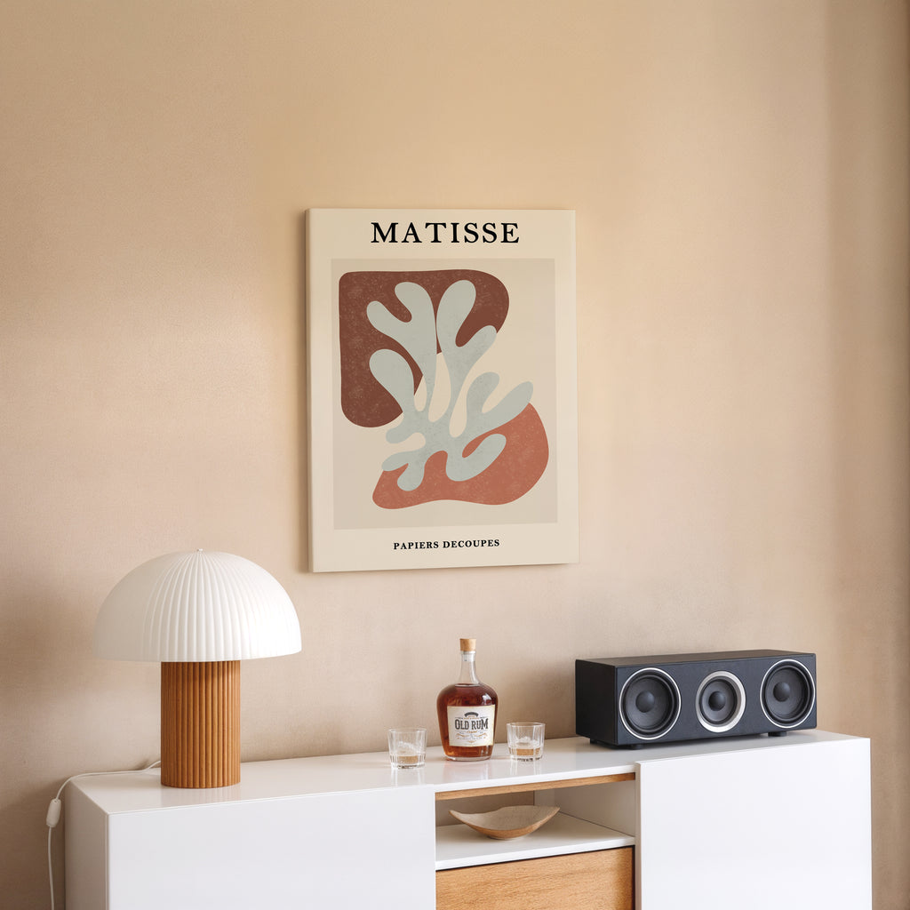 Matisse-Inspired Abstract Canvas Print — Mid-Century Botanical Wall Art, 'Papiers Découpés'