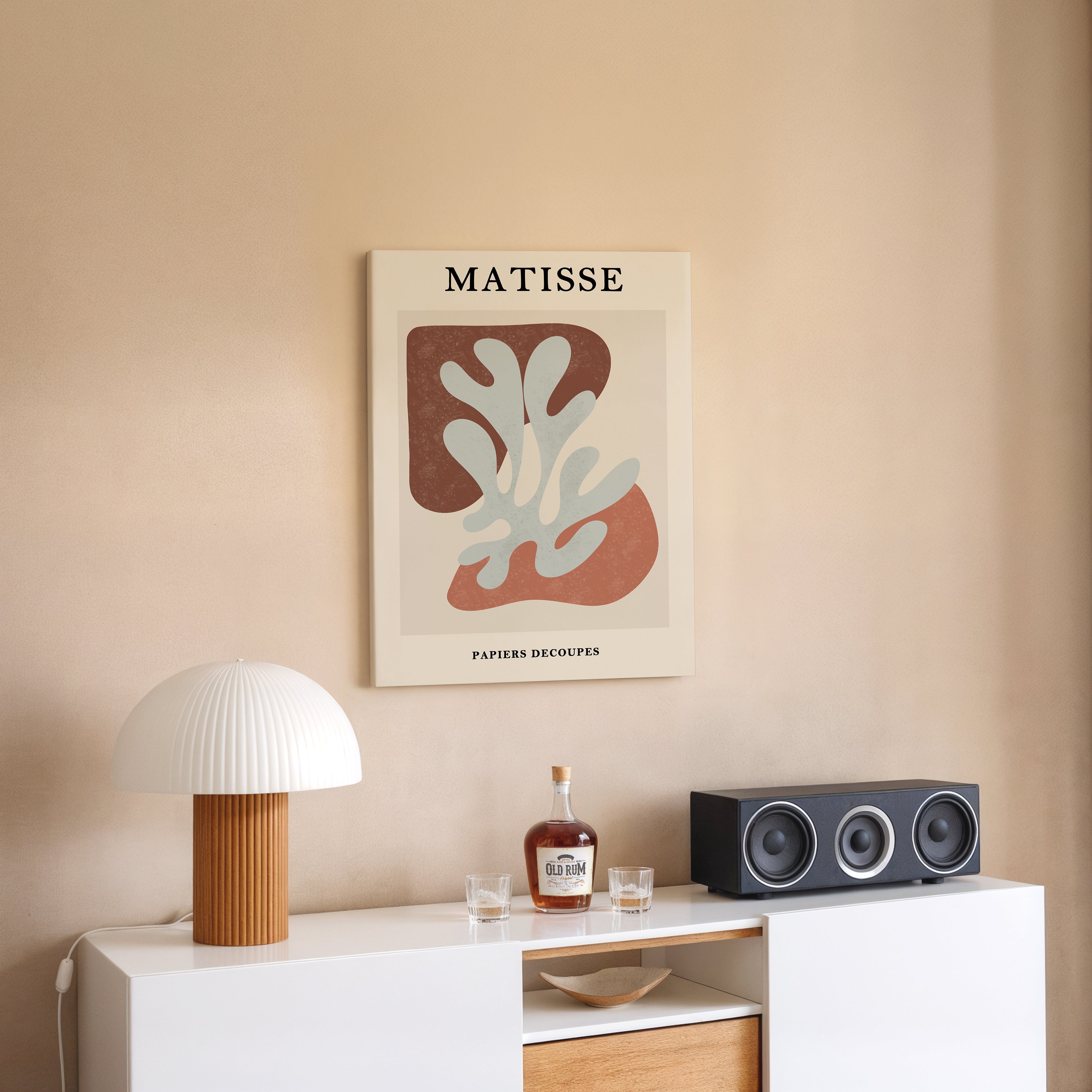 Matisse-Inspired Abstract Canvas Print — Mid-Century Botanical Wall Art, 'Papiers Découpés'