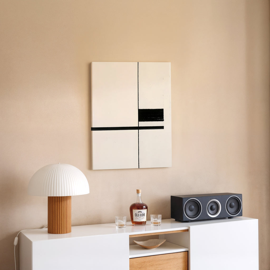 Minimalist Black & White Geometric Canvas