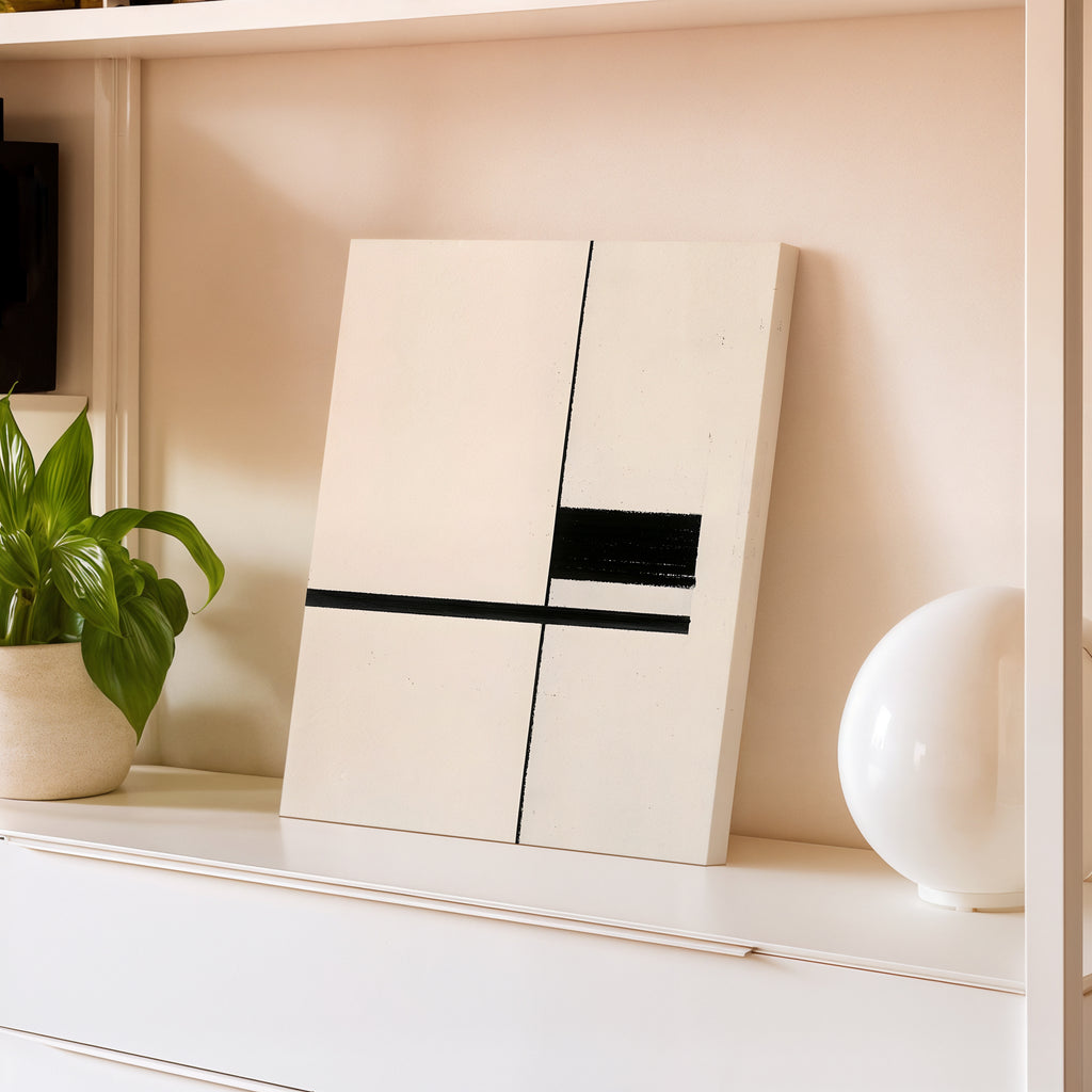 Minimalist Black & White Geometric Canvas