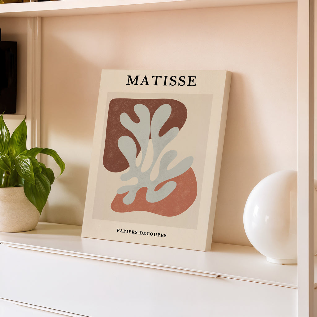 Matisse-Inspired Abstract Canvas Print — Mid-Century Botanical Wall Art, 'Papiers Découpés'