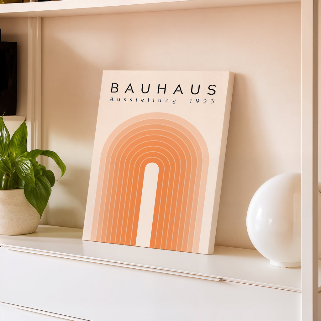Bauhaus Ausstellung 1923 Orange Arch Matte Canvas Wall Art