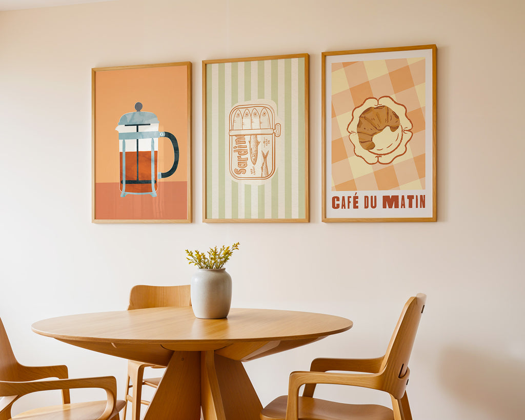 Sardine Tin Vintage Poster — Retro Seafood Kitchen Wall Art