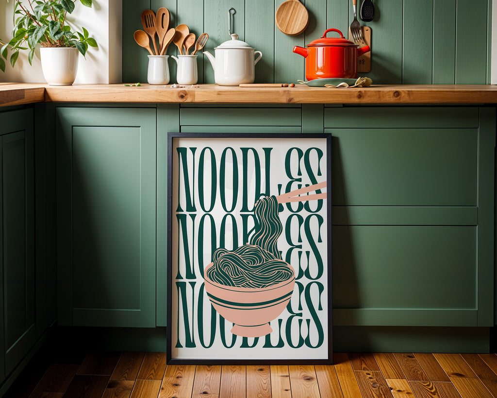 Noodles kitchen Poster — Retro Minimal Ramen Wall Art