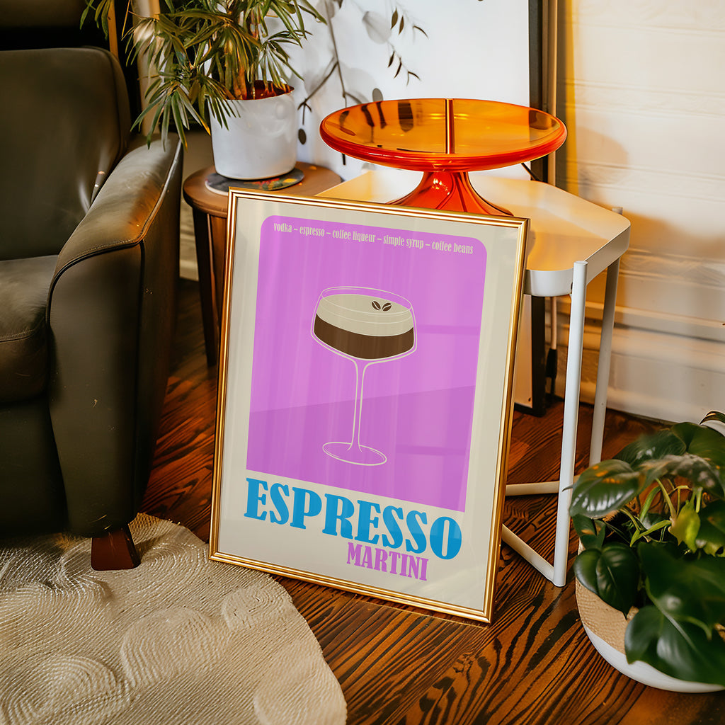 Espresso Martini Poster — Retro Cocktail Art Print