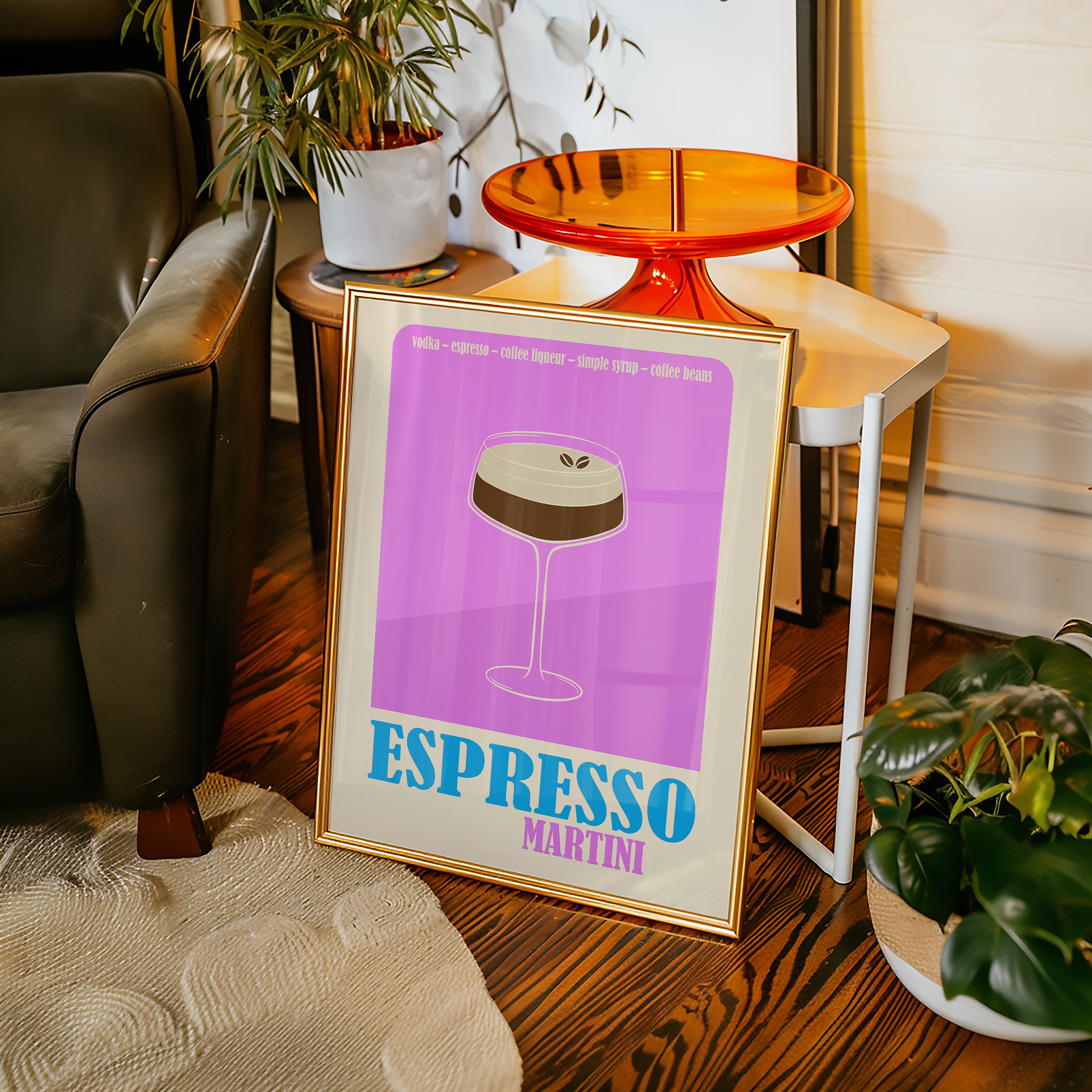 Espresso Martini Poster — Retro Cocktail Art Print