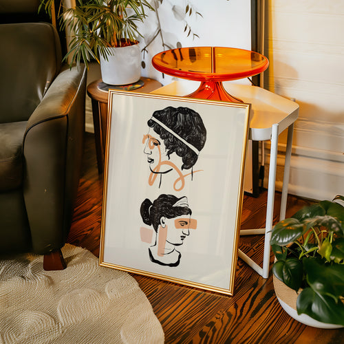 Minimalist Abstract Classical Bust Poster – Modern Line Art Wall Print